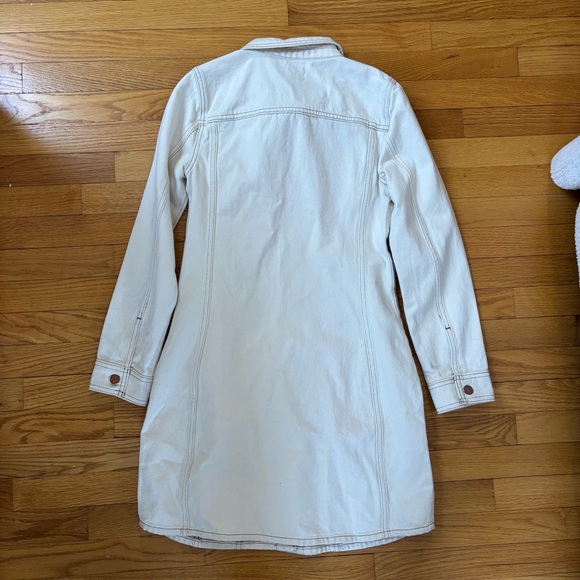 J. Crew Cream Denim Button Down Dress - Picture 2 of 4